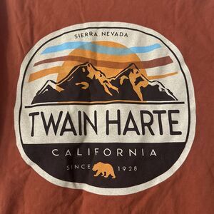 Twain Harte California Mens T Shirt Size Small Mountains Travel Orange